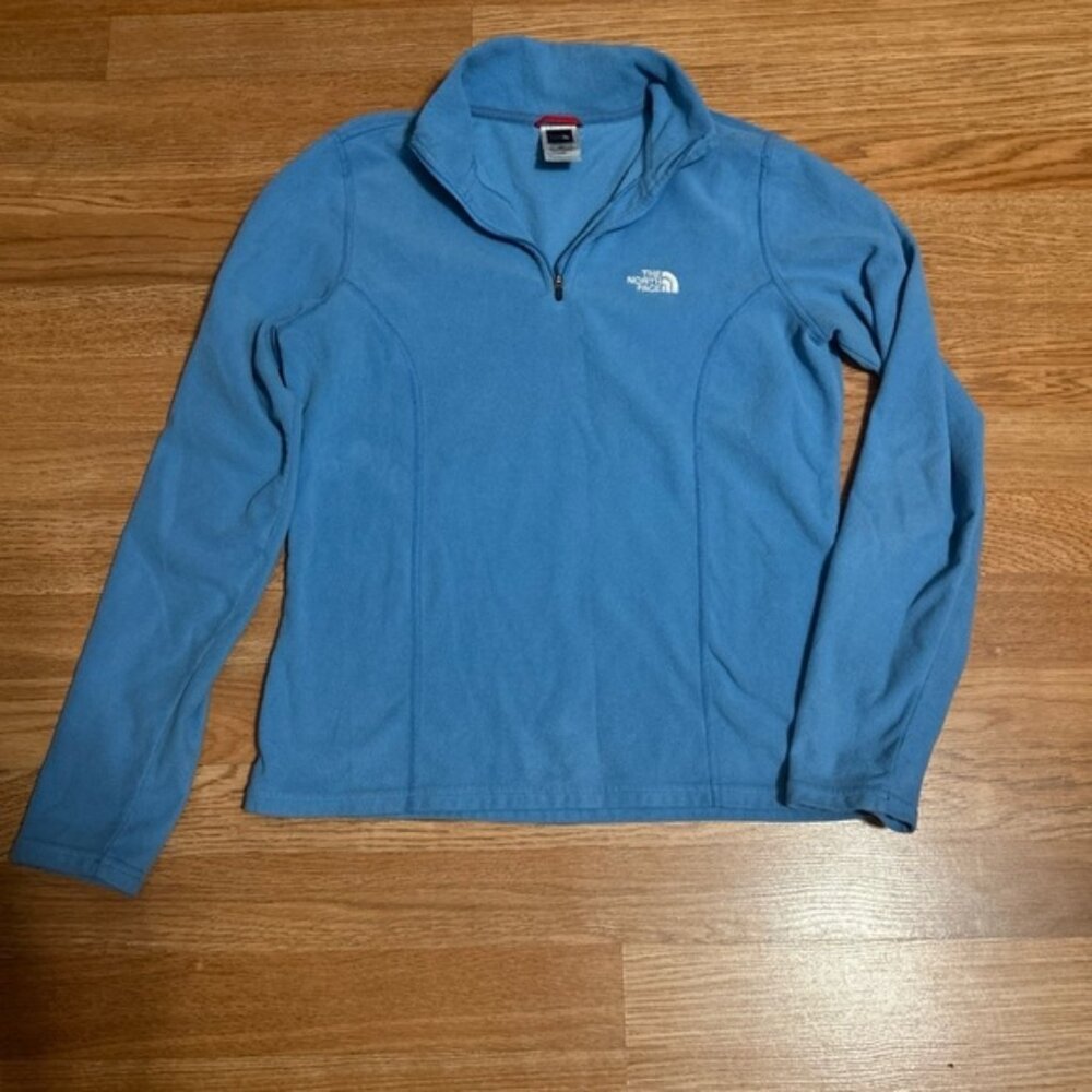 the north face blue quarter zip up flight series vapor wick size small